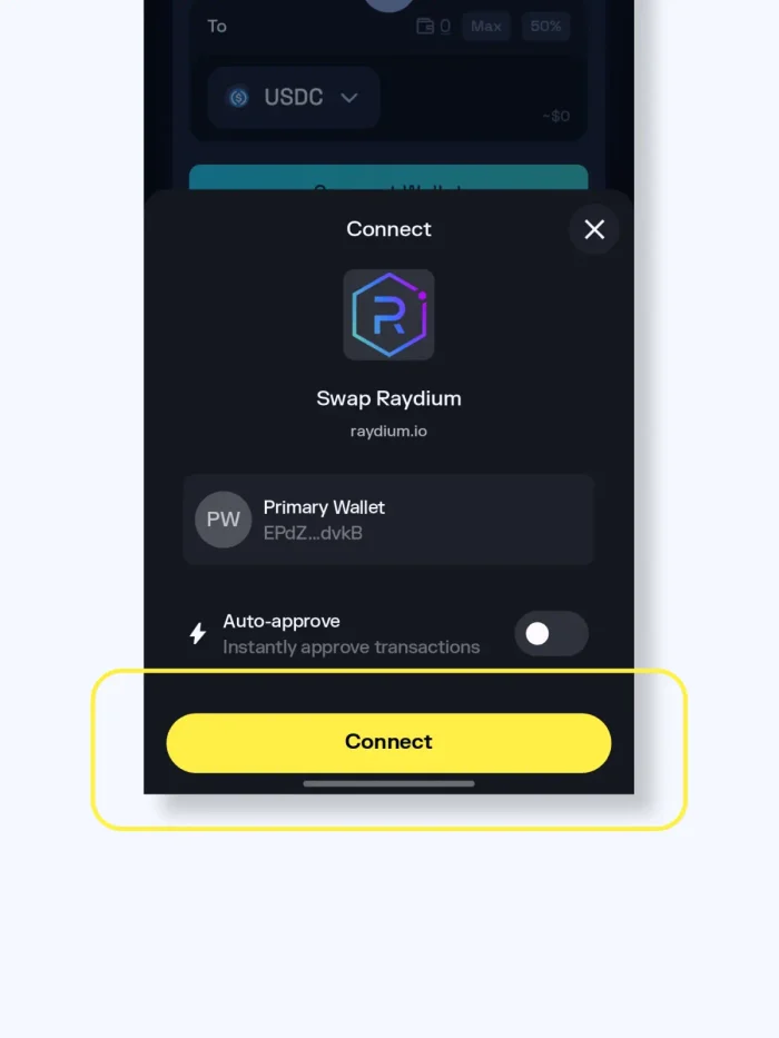 prompt to connect your wallet to a dApp